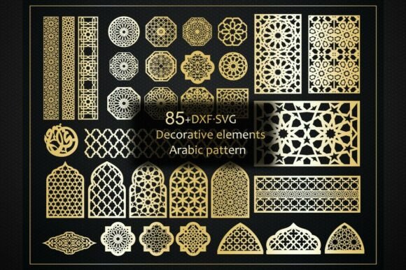 85 Moroccan Arabic Patterns SVG DXF AI for Laser-Cut Wall Decor