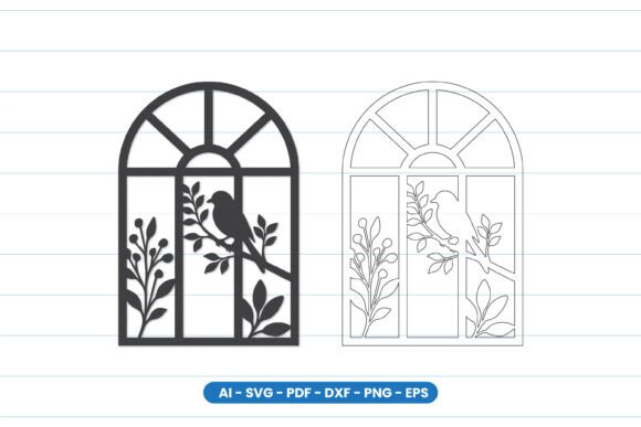 Bird Window Scene Laser Cut SVG for Home Decor & Craft Projects