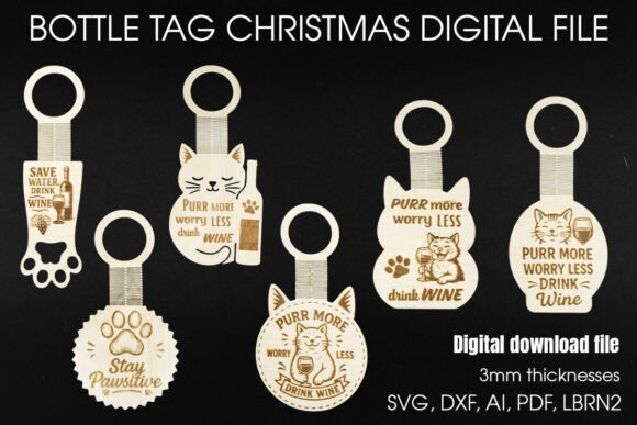 Cat Wine Bottle Tags SVG Bundle: A Designer’s Real-World Take