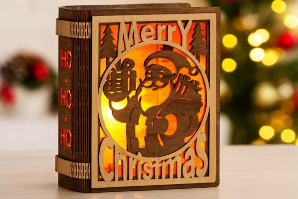 Christmas Book Candle Holder: Laser Cutting Design for Winter Amp Projects