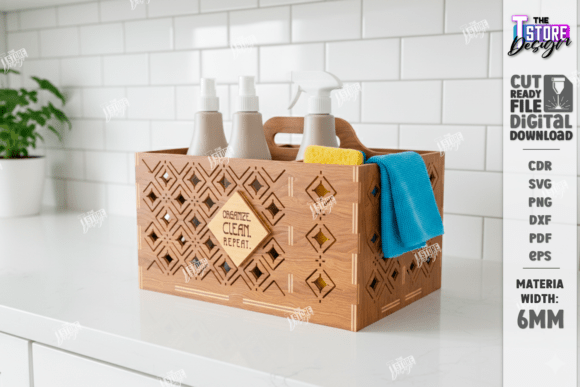 Cleaning Caddy Organizer Laser Cut Design for Digital Sellers