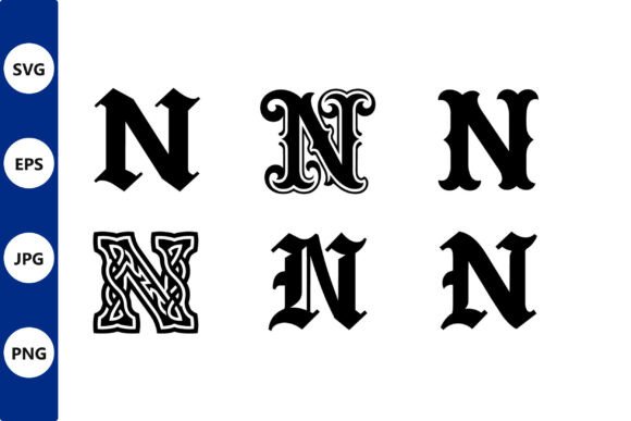 Decorative N Fonts: Stylish Illustrations for Blog Graphics & Editorial Design