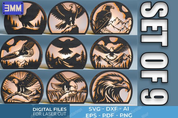 Eagle Lantern SVG Bundle: Laser-Cutting Design for Wall Decor Brilliance