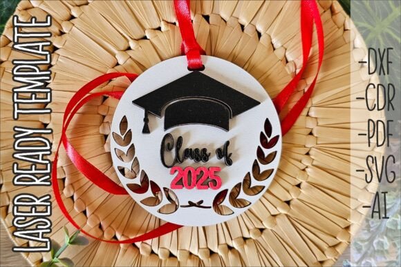 Elegant Graduation Medal Laser Cut SVG for Celebration Branding