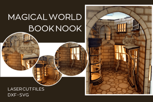 Enchanting Book Nook Laser Cut Dxf & Svg for Crafters & Etsy Sellers