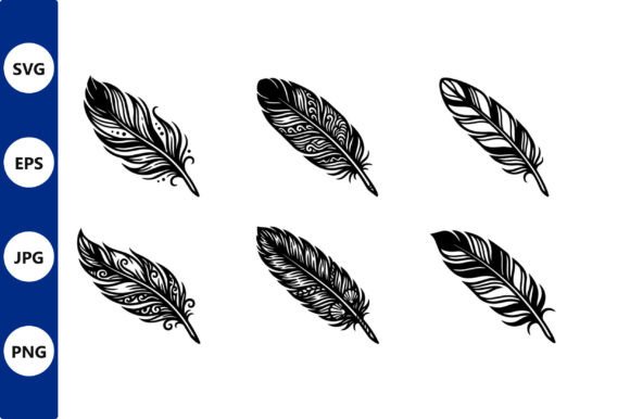 Feather Vector Set Decorative Quills: Elegant Graphics for Branding & Illustrations