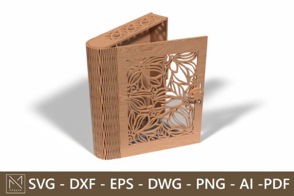 Floral Pattern Laser Cut Wooden Box Design for Elegant Handmade Packaging