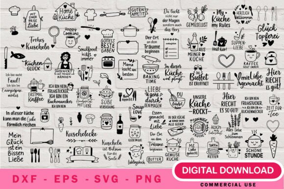 German Kitchen Sayings SVG Bundle Cricut: Rustic Graphics for Authentic Brand Storytelling
