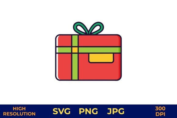 Gift Box with Decorative Ribbon Vector: A Versatile Graphic for Local Brand Packaging