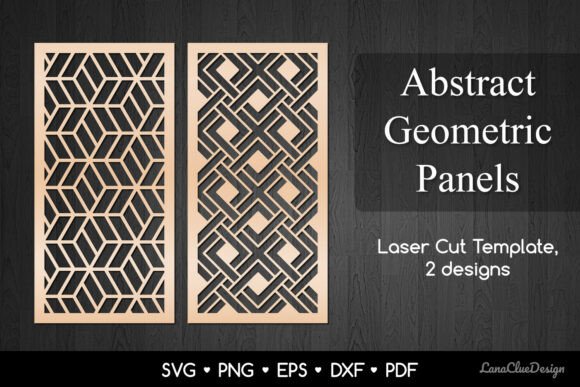 Laser-Cut Wall Decor: 2 Wall Art Panels with Geometric Pattern