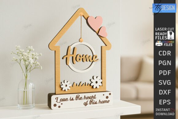 Love Home Décor Laser Cut Table Decor for Modern Rustic Craft Projects