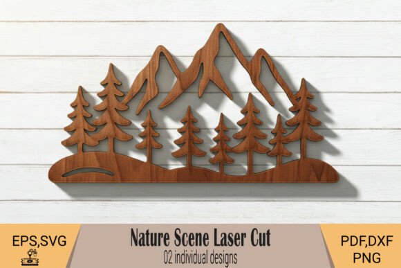Mountain Nature Scene Laser Cut for Wall Decor & Creative Selling