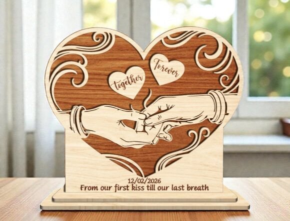 Together Forever Heart SVG for Laser Cutting & Valentine S Day Campaigns
