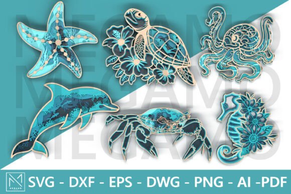 Under the Sea Laser Cut Bundle β 6 Layers for Wall Decor & Digital Sellers