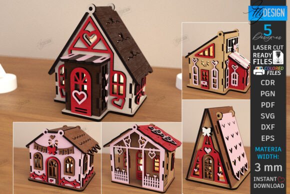 Valentine Candle Houses Laser Cut Bundle Review