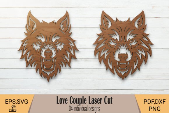 Wolf Face Laser Cut SVG