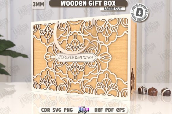 Wooden Gift Box Design for Laser Cutting Boxes